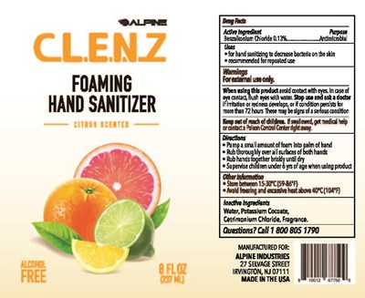 Label (Alpc 6 8 Foam 8oz Citrus Otp)